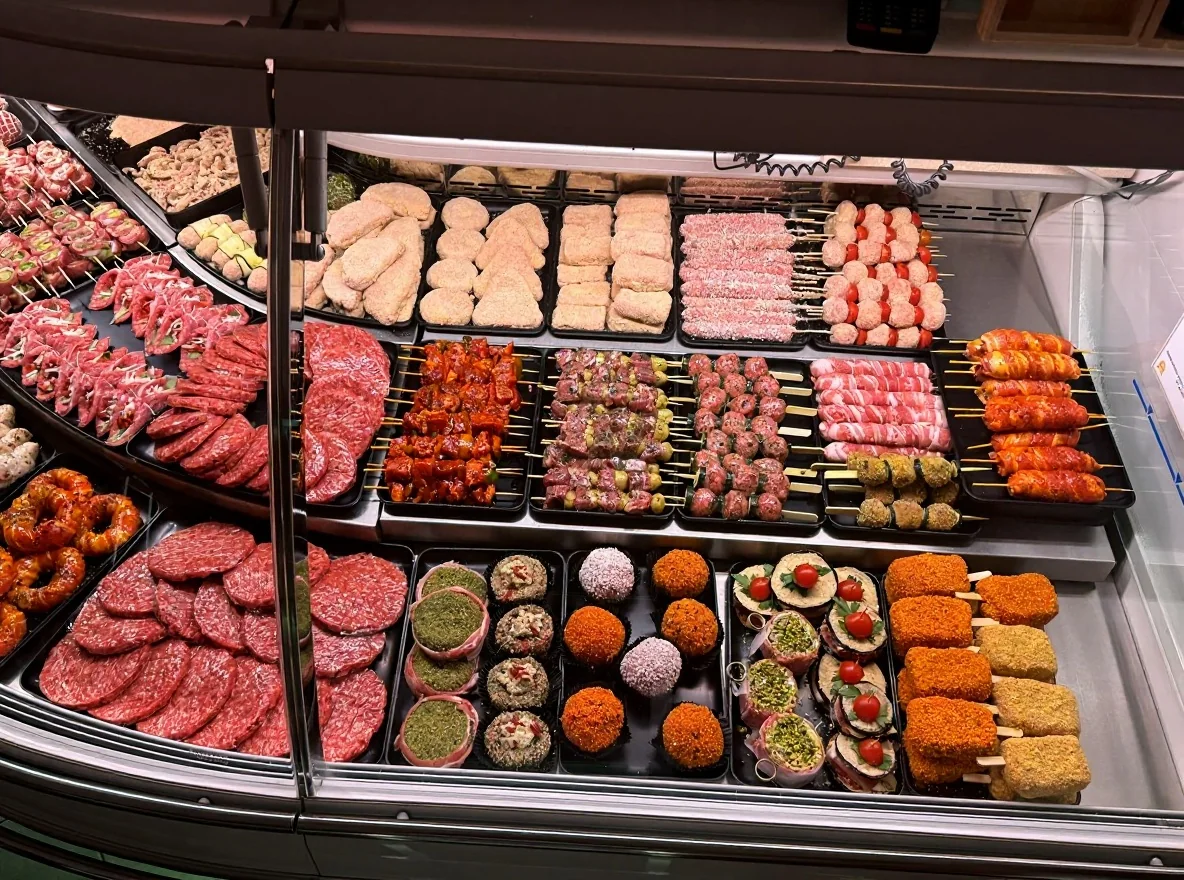 Il banco della Macelleria Èlite visto dall’alto